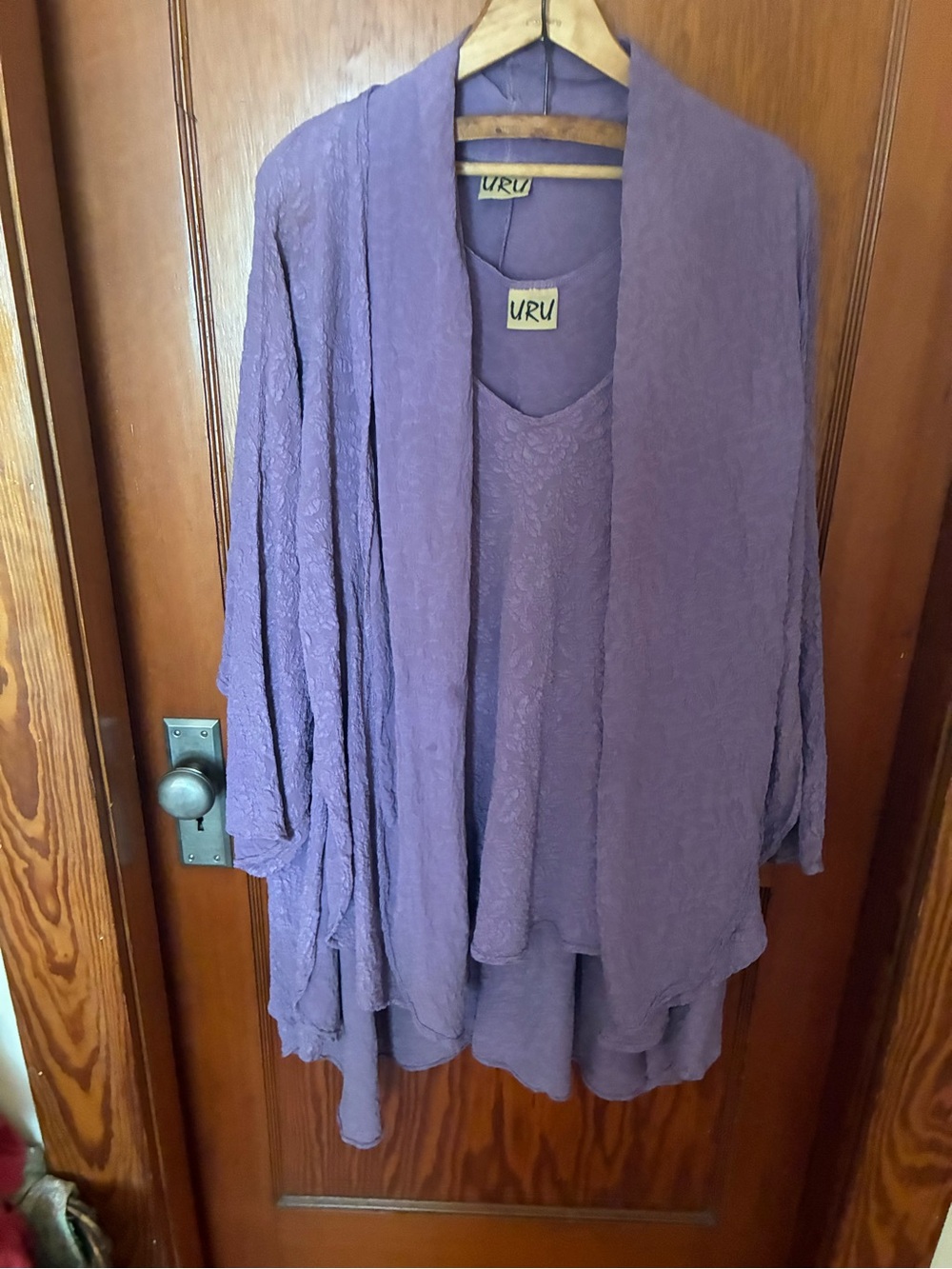 Uru Lilac Silk Jacquard Four Piece Set